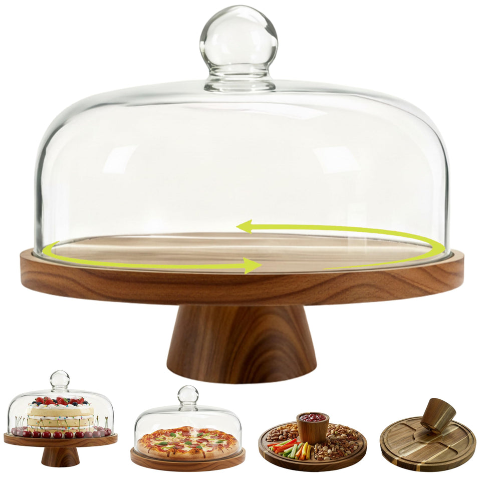 ValorTiger acacia wood cake stand base with screw detail for stability