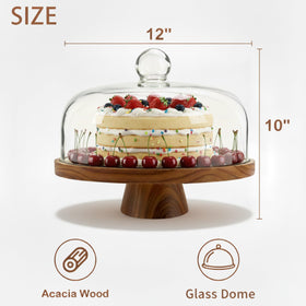 Glass dome rests on either side for easy serving on ValorTiger stand