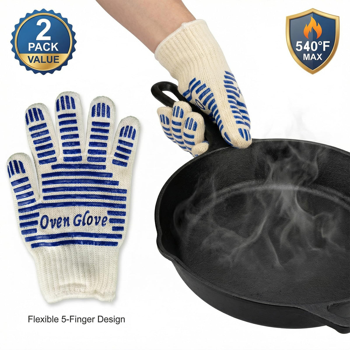 VALWORD gloves ideal for handling cast iron pans safely
