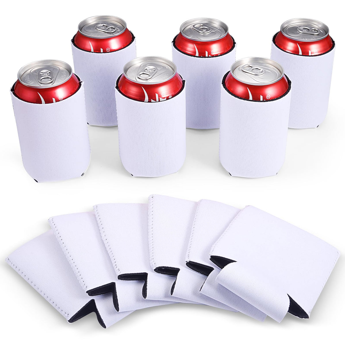 Valyria sublimation can cooler sleeves 12-pack ready for customization at events and DIY gifts