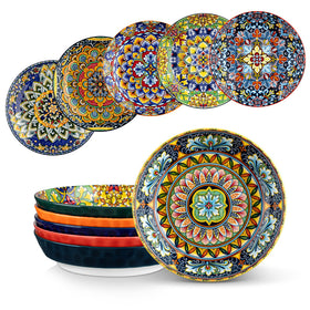 Vancasso 32oz pasta bowls with Boho pattern, ideal for family meals