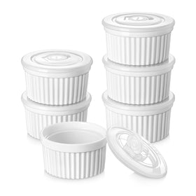Vancasso 8 oz ramekin with lid for porcelain baking and portion control