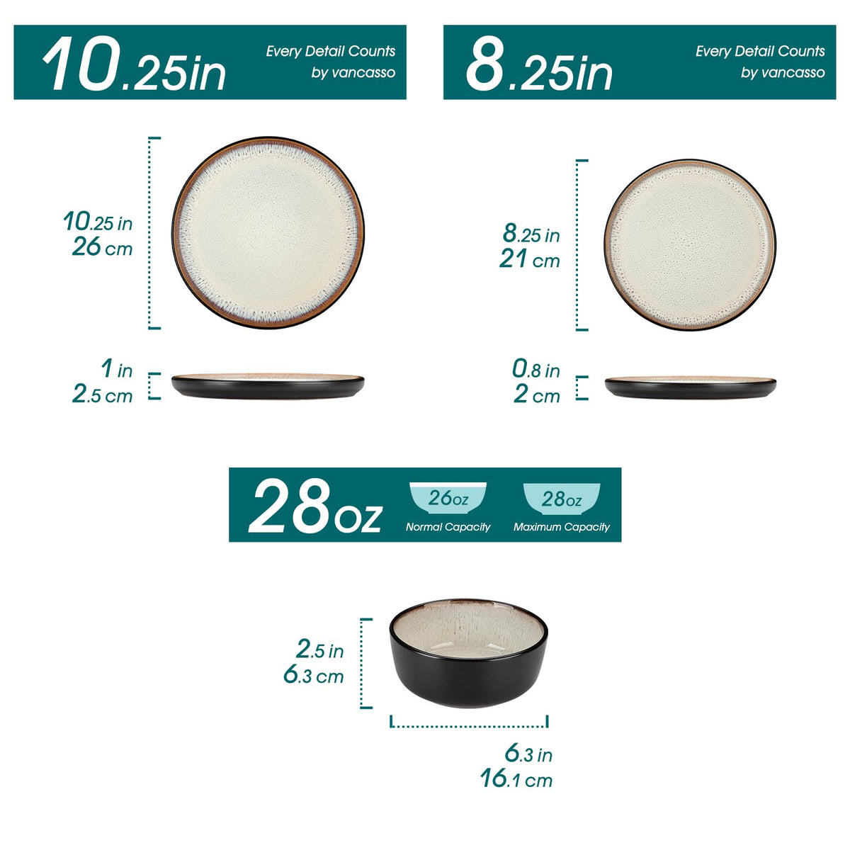 Vancasso Amber 8-place setting on table for family meals.