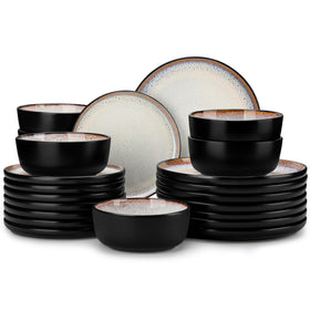 Vancasso Amber dinner plates close-up showing glaze variation for elegant dining.