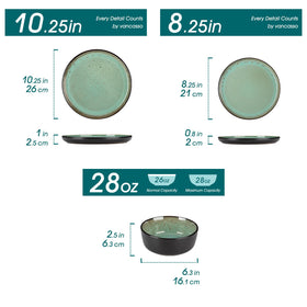 Vancasso AMBER turf green bowls highlight dense glaze texture and durability.