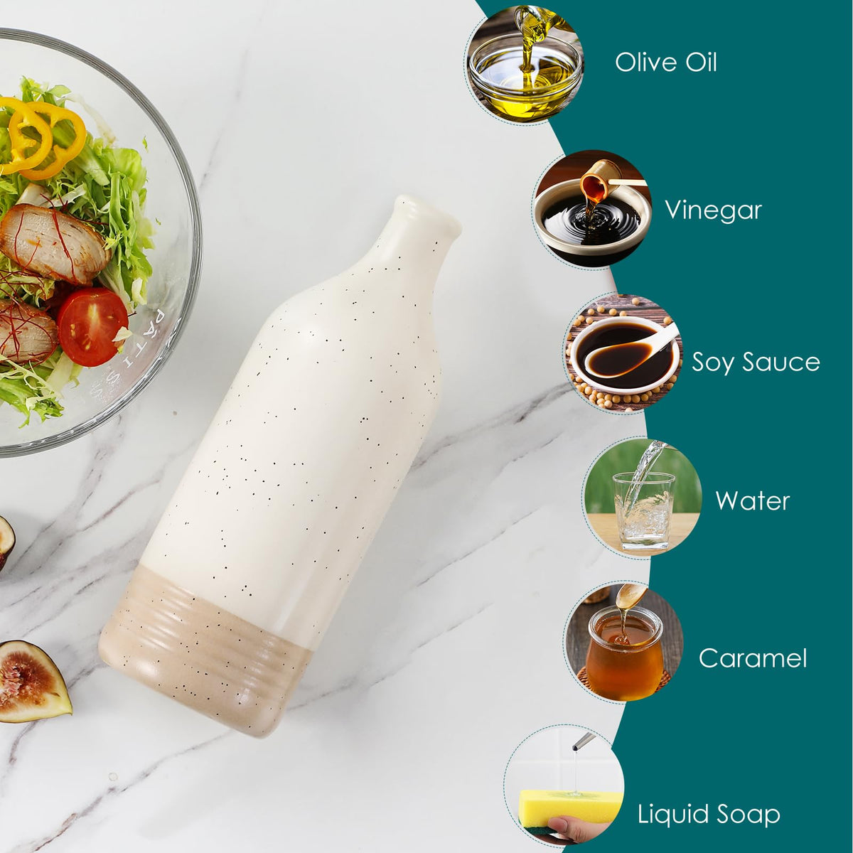 Vancasso 20oz capacity dispenser reducing refills during cooking