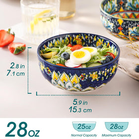 Vancasso Bohemian bowl exterior pattern brightens table setting.