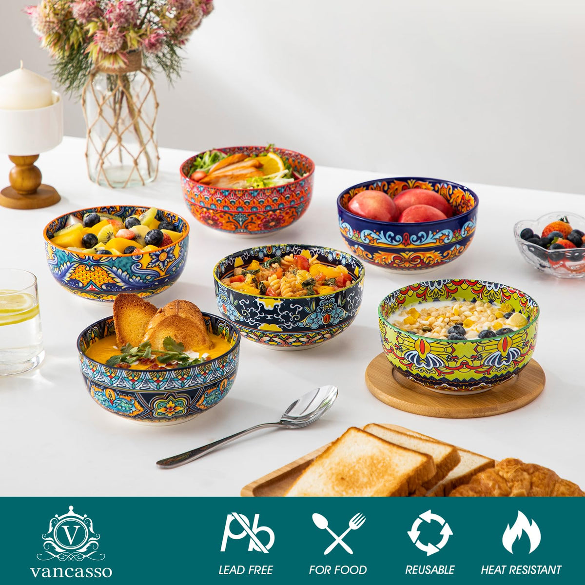 Vancasso six-piece bohemian dinnerware set for everyday dining