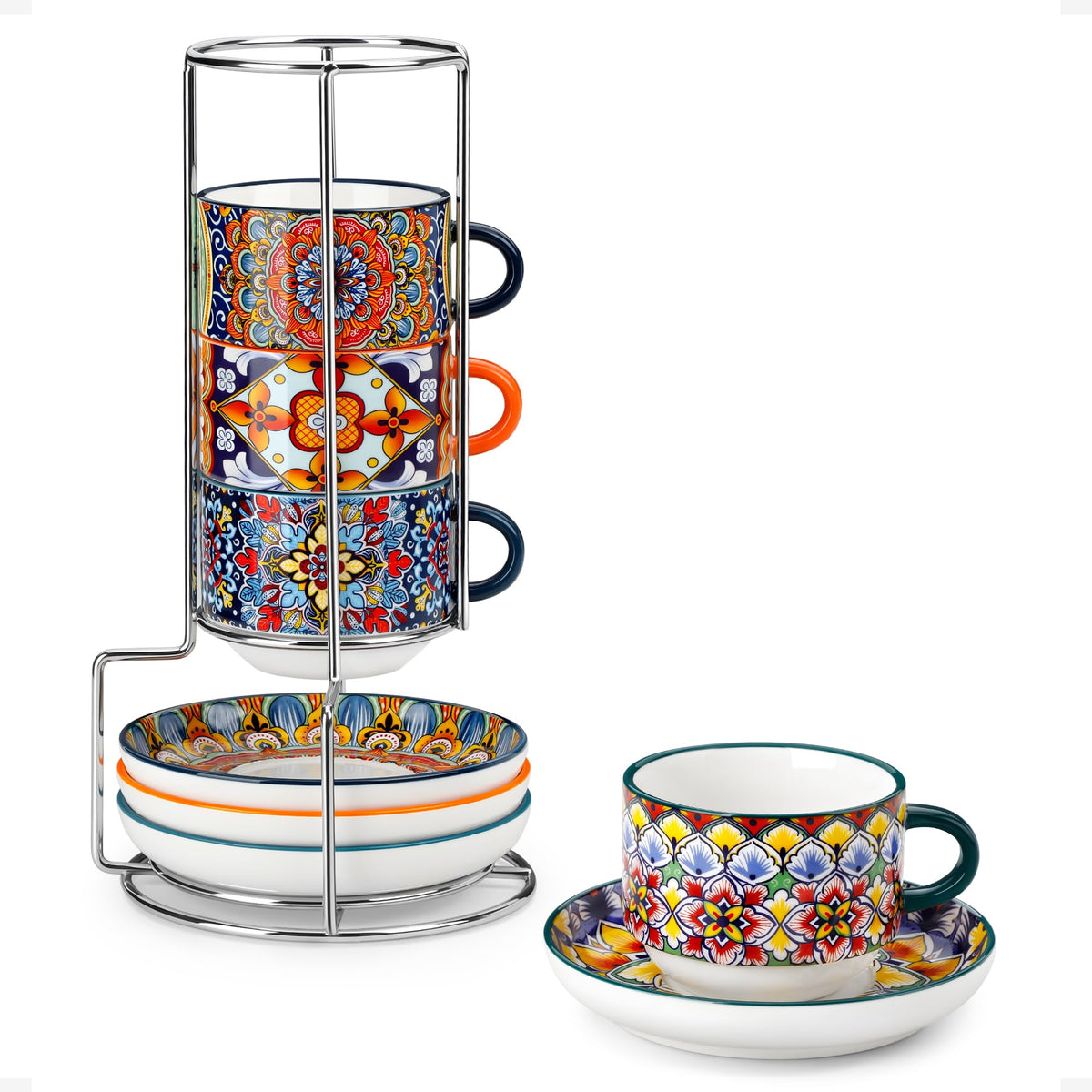 Vancasso bohemian-pattern espresso cups add exotic charm to your morning