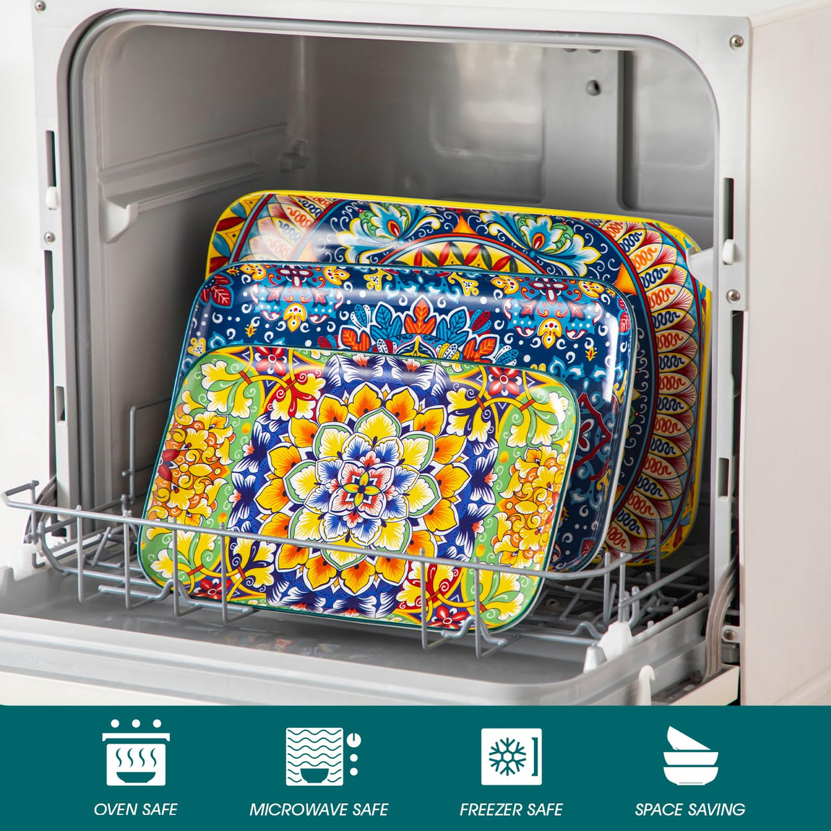 Vancasso Bohemian design platters brighten any table setting.