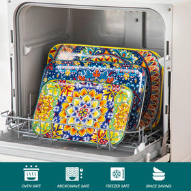 Vancasso Bohemian design platters brighten any table setting.