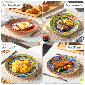 Vancasso Bohemian-pattern salad plate highlights vibrant colors for meals.