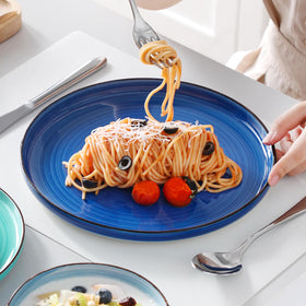 Vancasso Bonita Blue dessert plate adds color for dessert and appetizer service.