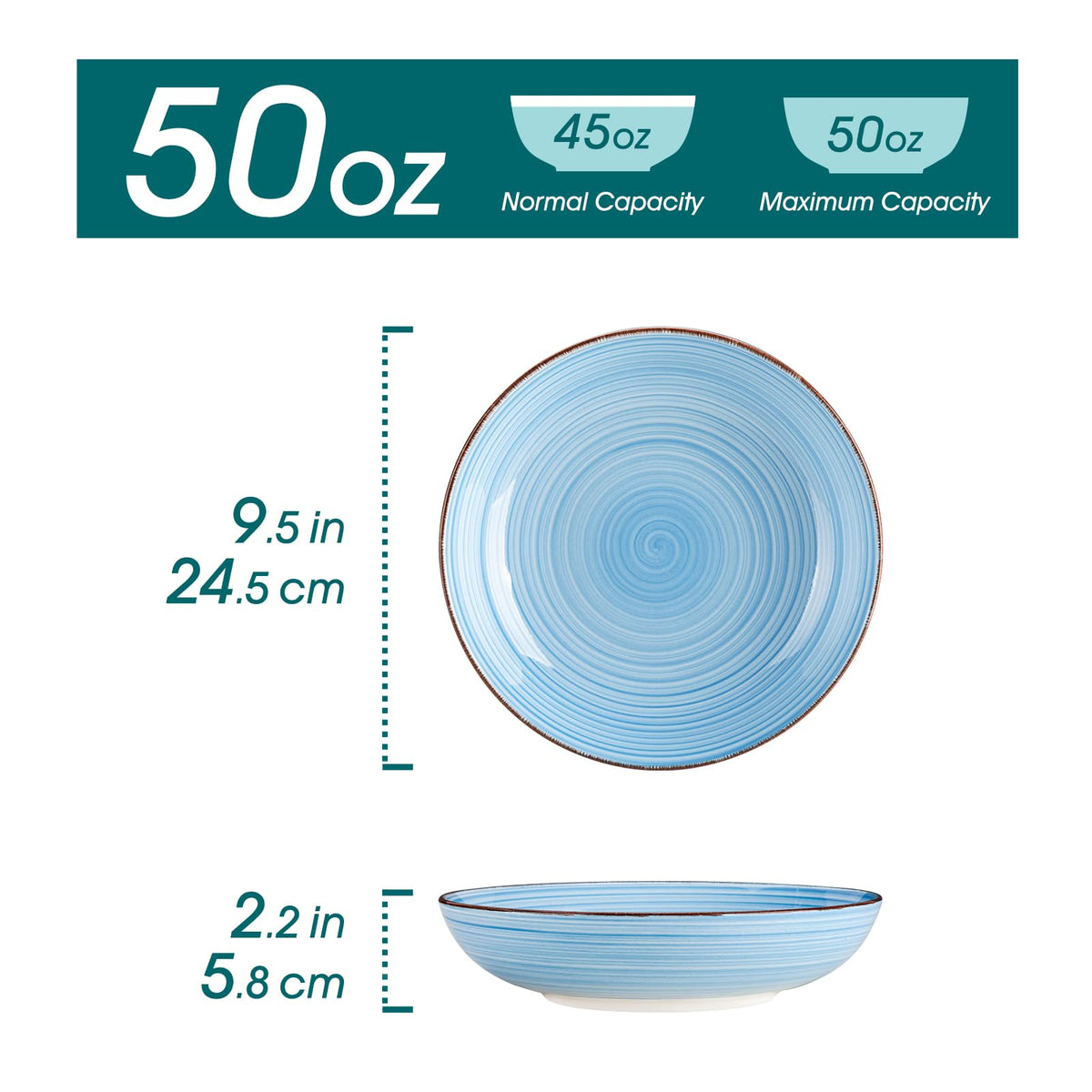 Vancasso Bonita blue spiral pattern bowl detail for elegant tableware