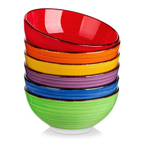 Vancasso Bonita bowls with colorful rims for stylish everyday meals.
