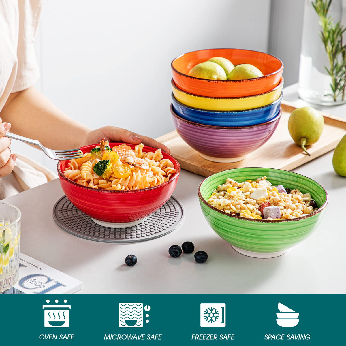 Vancasso Bonita bowls microwave-safe for quick reheats and easy use.
