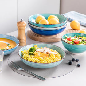 Vancasso Bonita ceramic texture in blue highlighting durable stoneware.