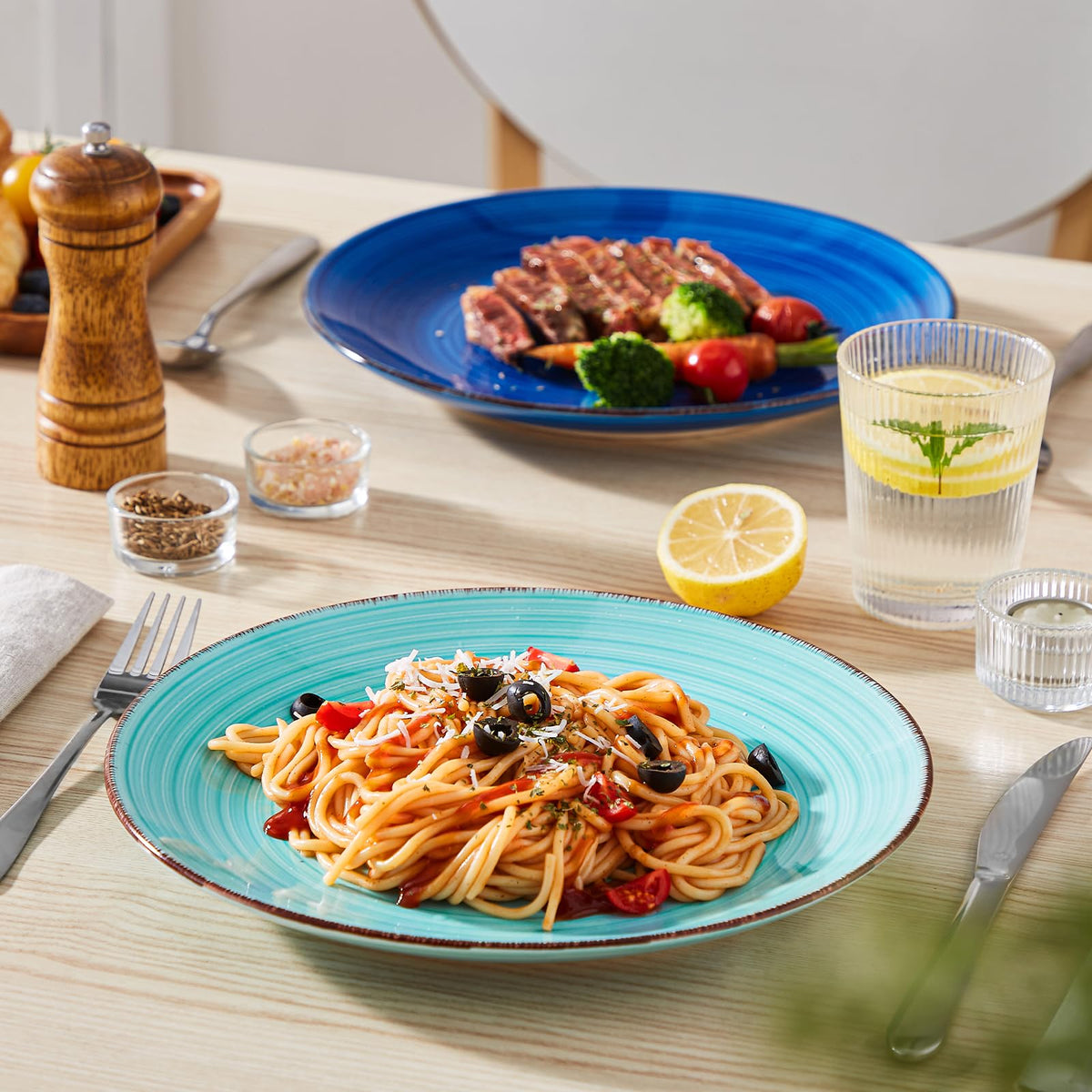 Assorted colors from Vancasso Bonita enhance everyday meals and entertaining.