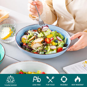 Vancasso Bonita large salad bowls shown for family-style serving