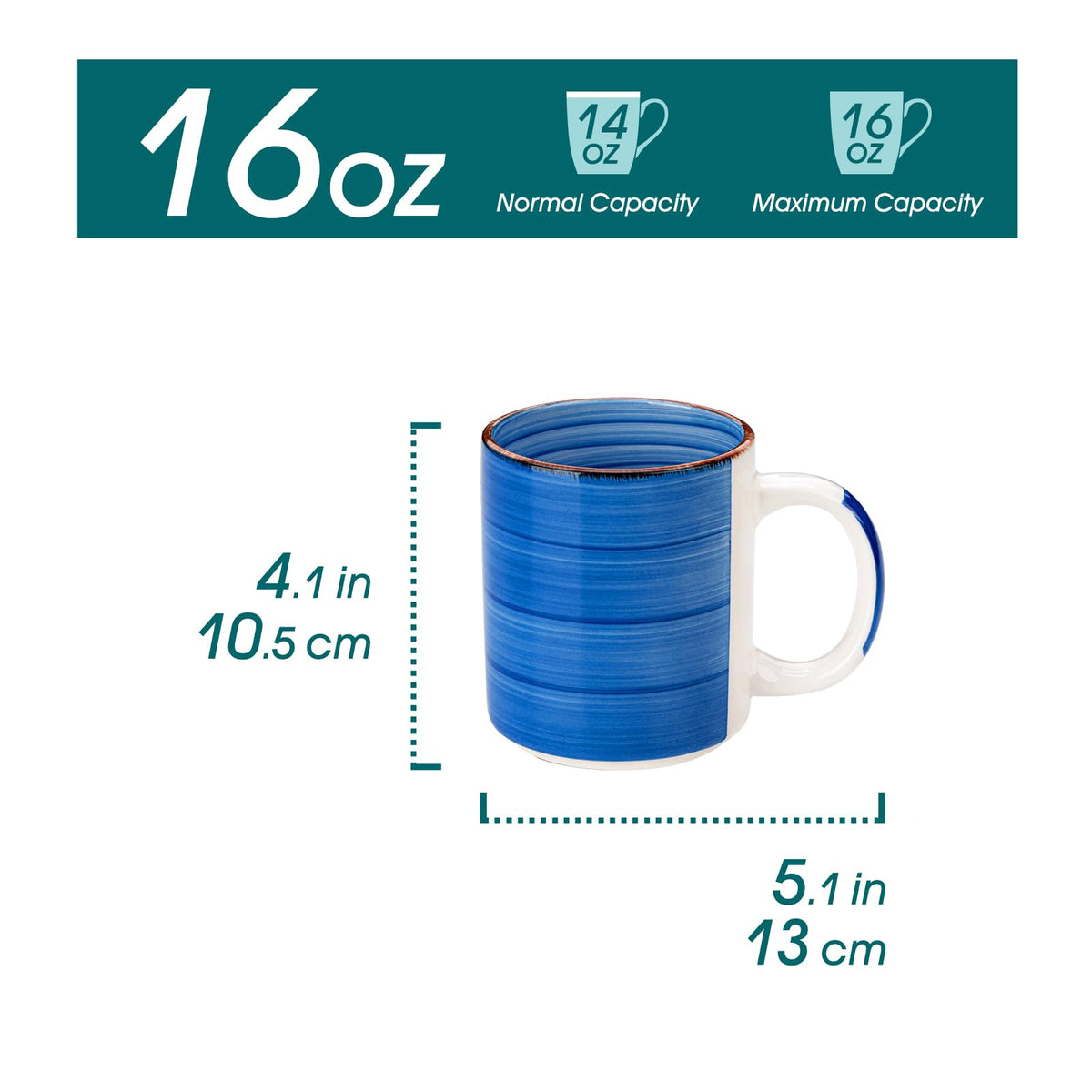 Vancasso Bonita mug with a large ergonomic handle for a comfortable grip.