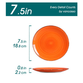 Vancasso Bonita Muticolor plate features brown eyelash edge adds artistic table decor.