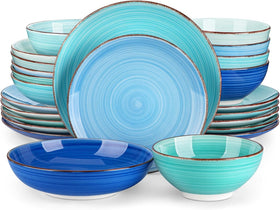 Vancasso Bonita spiral dinner plate in blue, stylish everyday meals.
