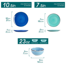 Vancasso Bonita spiral-pattern salad plate for coordinated four-person dining sets.