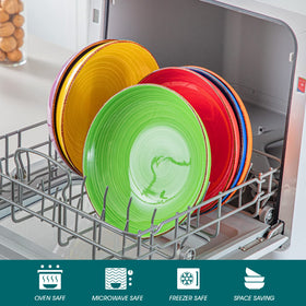 Vancasso Bonita stackable ceramic bowls save cabinet space.