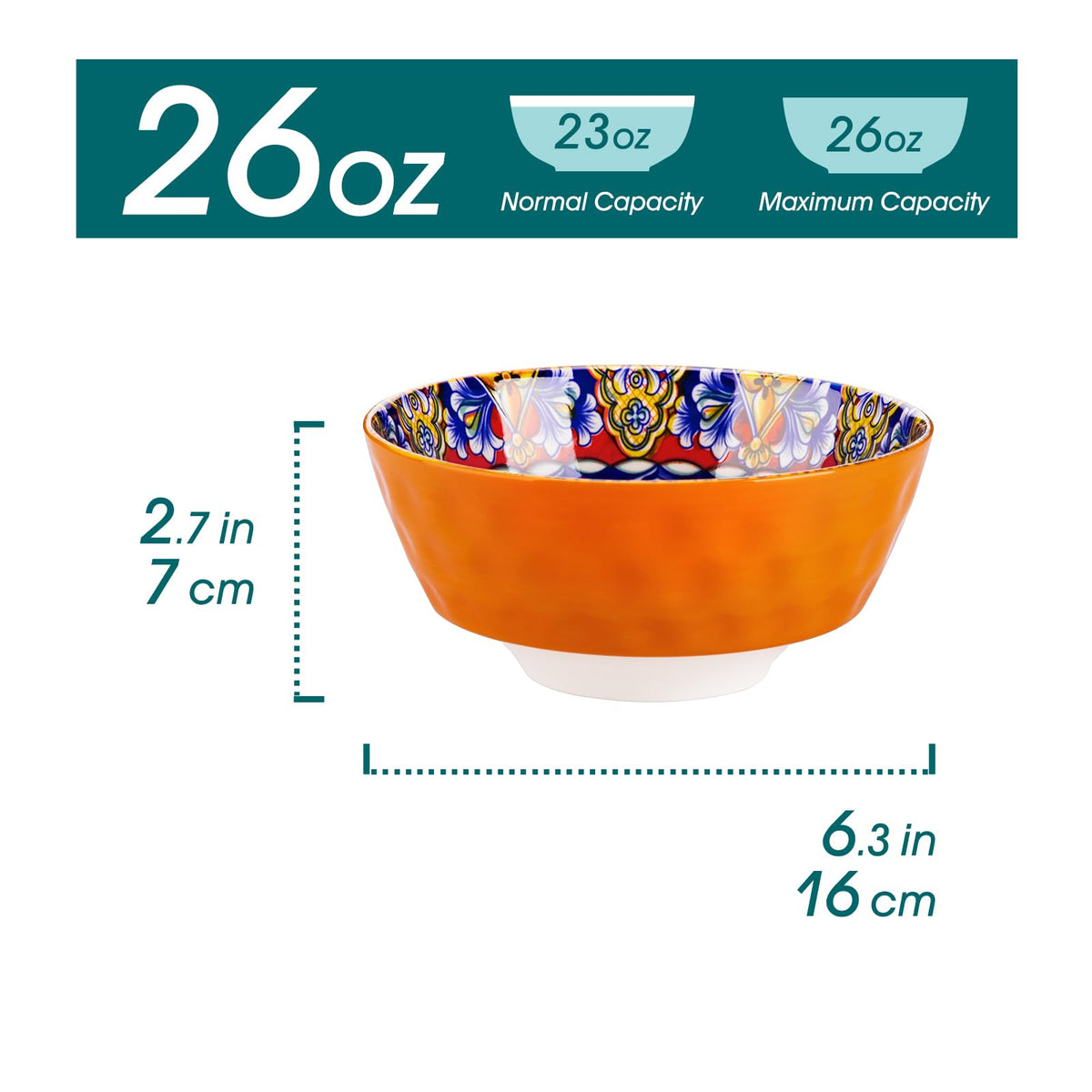 Vancasso 26oz capacity bowls ideal for cereals and soups.