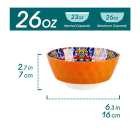 Vancasso 26oz capacity bowls ideal for cereals and soups.