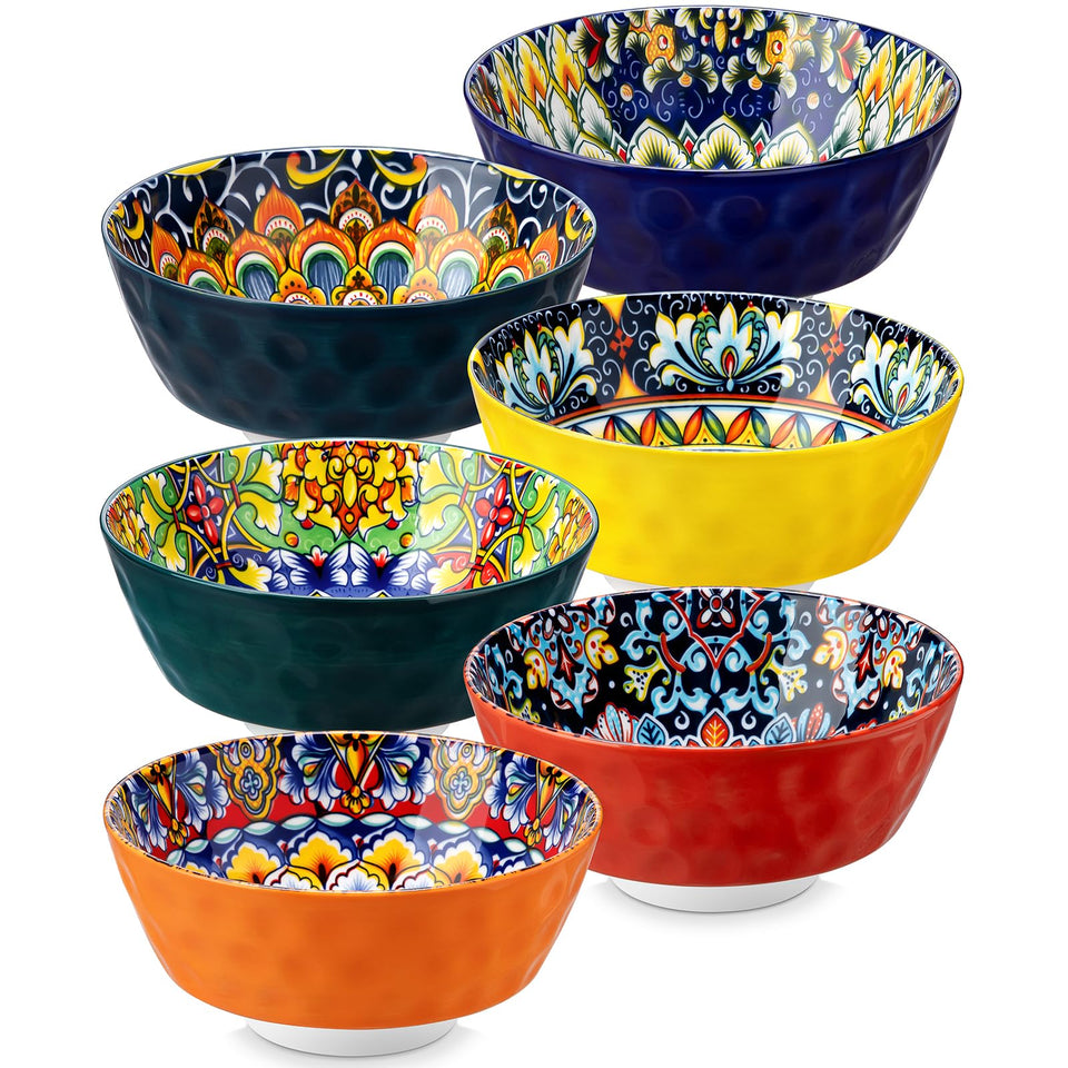 Vancasso bowls with bohemian patterns add vibrant charm to any table.