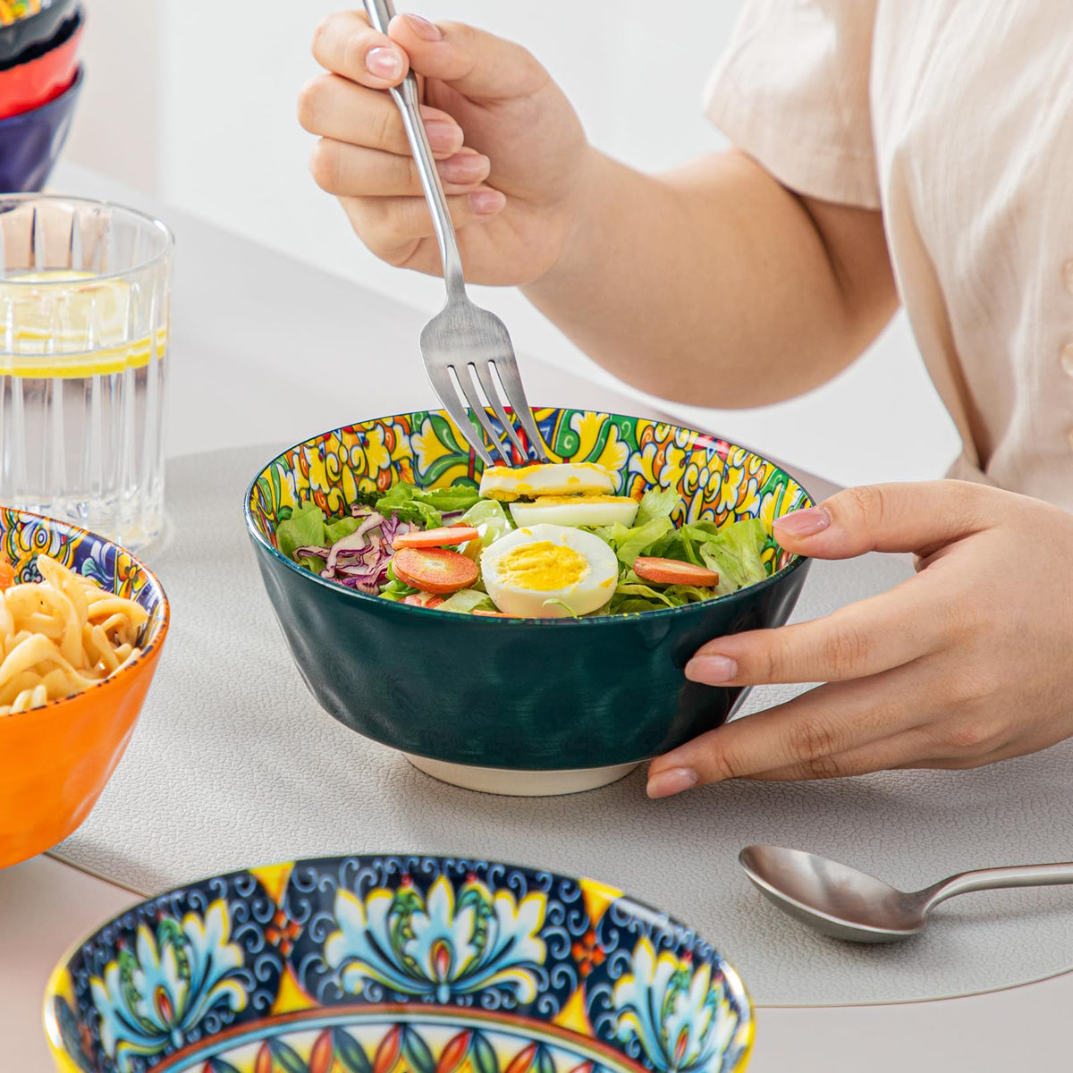 Vancasso bowls on a stylish kitchen table enhance everyday dining.