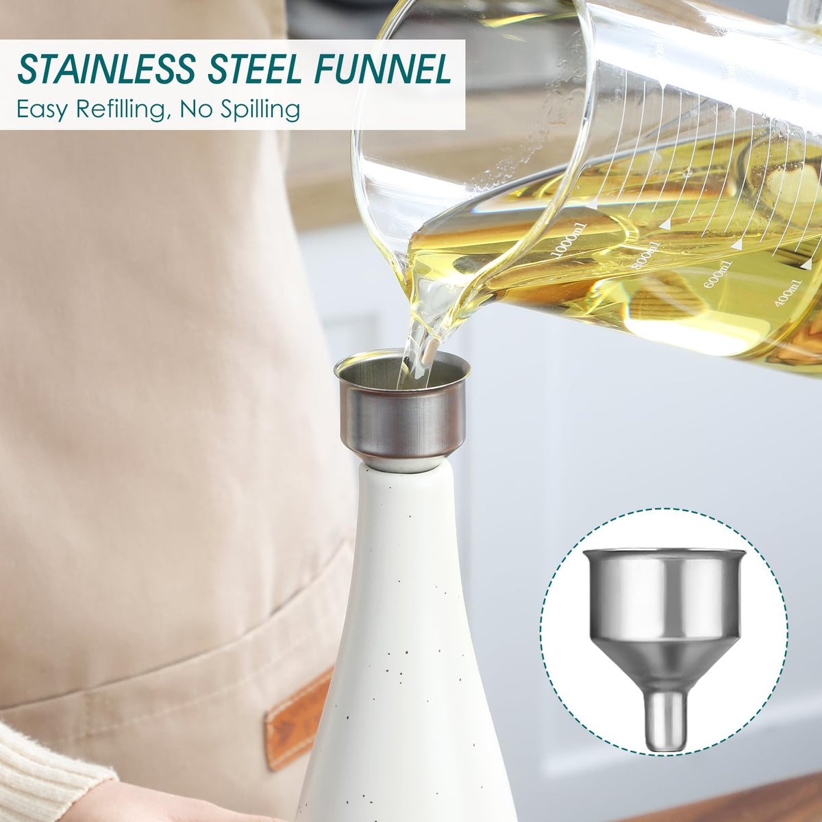 Versatile Vancasso dispenser handles oils, vinegars, and dressings
