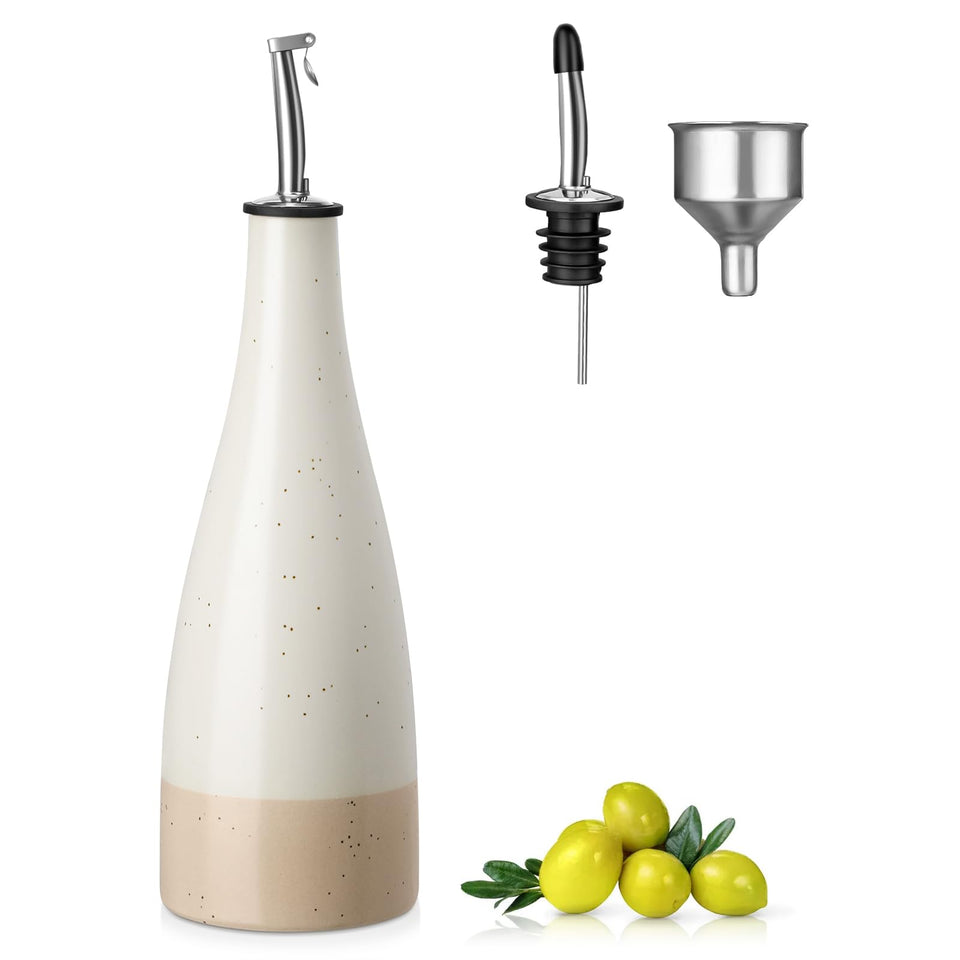 Vancasso ceramic oil dispenser with drip-free spout for mess-free countertops