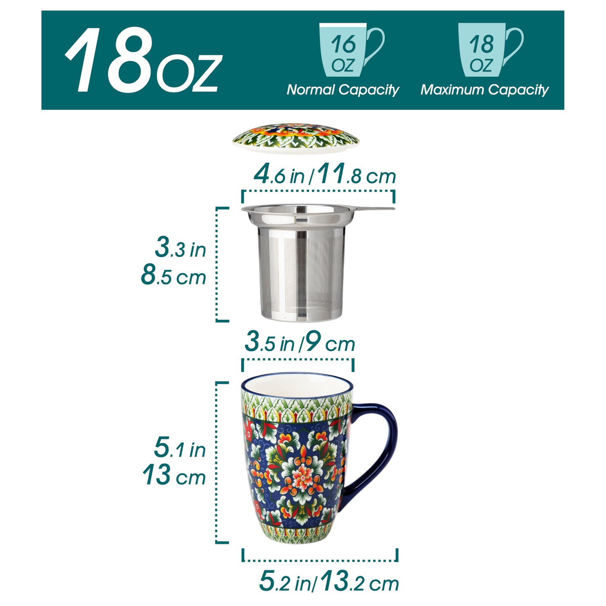 Vancasso ceramic mug with lid keeps drinks warm during work.