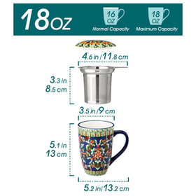 Vancasso ceramic mug with lid keeps drinks warm during work.