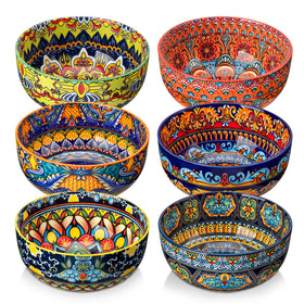 Vancasso cereal bowls set of six with colorful bohemian patterns for vibrant meals