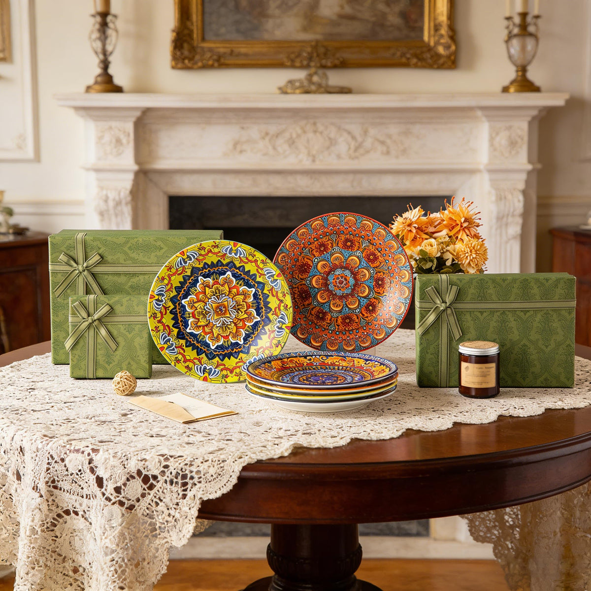 Vancasso Colorful 8.5-inch plate for salads and desserts with style.