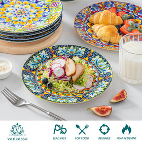 Vancasso colorful dinnerware plate with glossy glaze for daily use