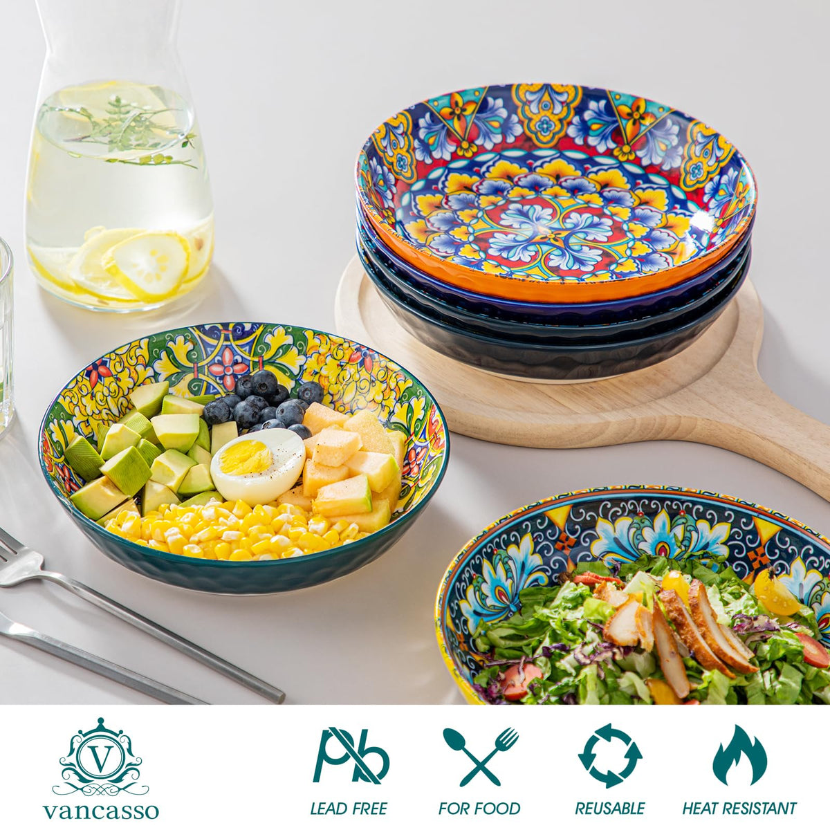 Vancasso dishwasher-safe and microwave-safe bowls for easy reheating