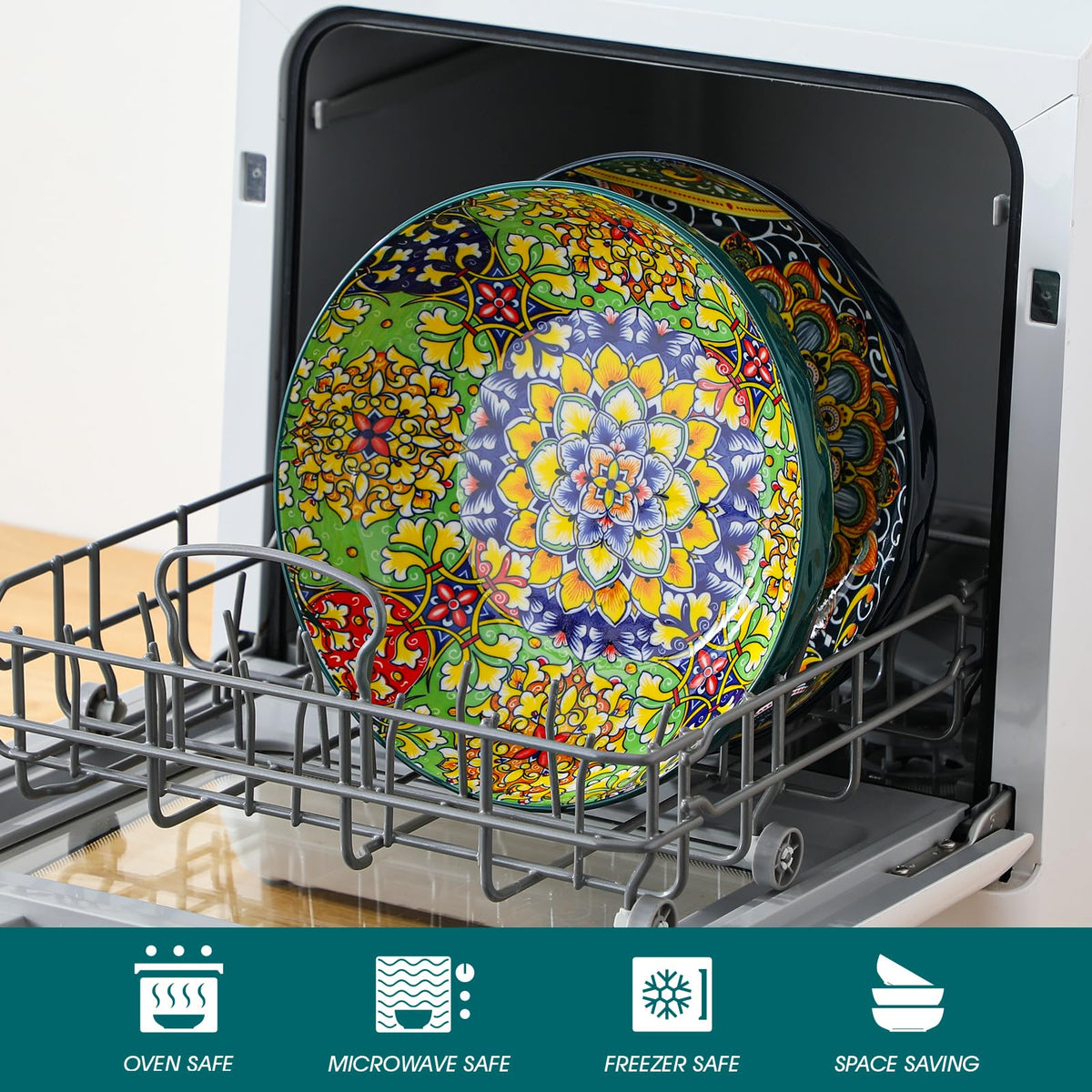 Dishwasher and microwave safe design for easy cleanup and reheating.