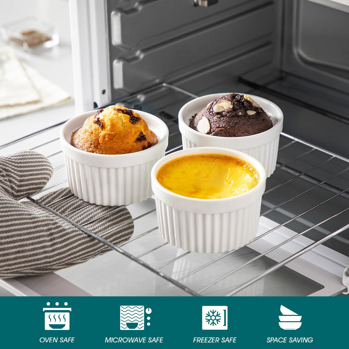 Vancasso dishwasher-safe ramekin in white porcelain for easy cleanup