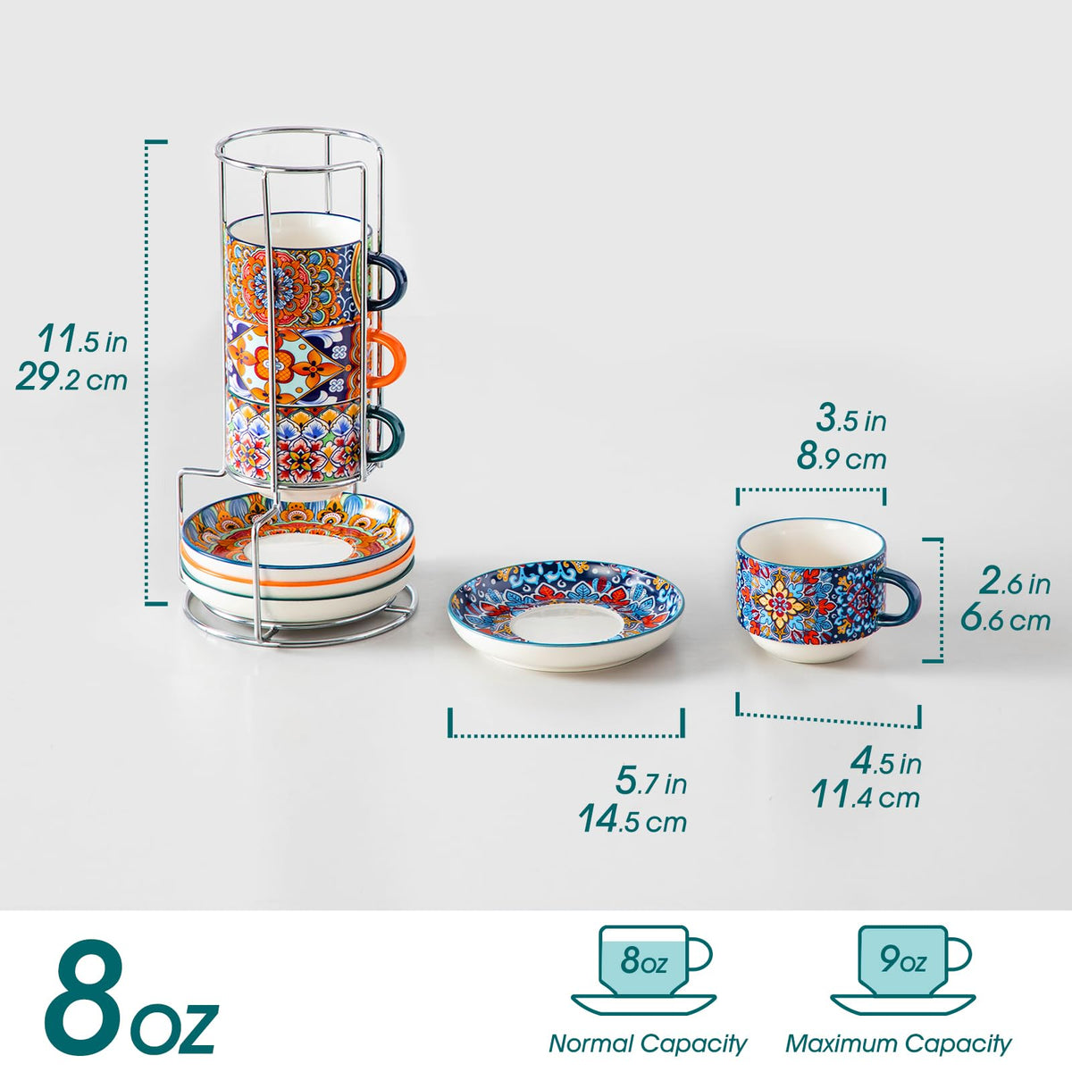 Vancasso espresso cups with saucers for easy serving and presentation
