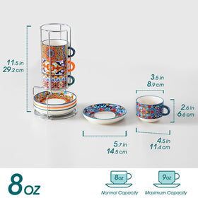 Vancasso espresso cups with saucers for easy serving and presentation