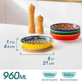 Vancasso KRVI 32oz pasta bowls with 8-inch form for generous servings.