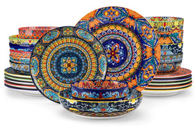 Vancasso KRVI dinner plates with bohemian patterns brighten everyday meals.
