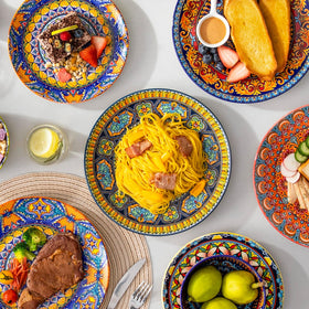 Vancasso KRVI bohemian plate set complements casual to formal dining.