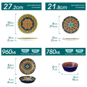 Vancasso KRVI bowls closeup reveals hand-painted motifs and tactile texture.