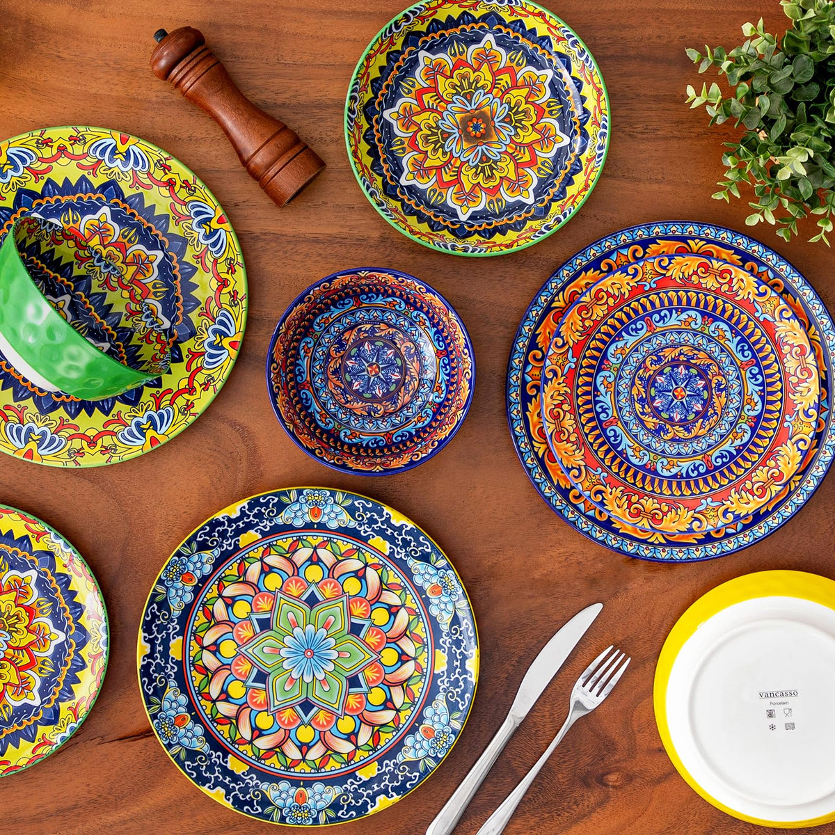 Vancasso KRVI microwave-safe dinnerware heats meals quickly and evenly.