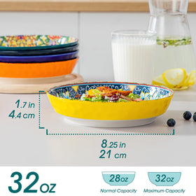 Vancasso large colorful ceramic bowls for salads and pasta